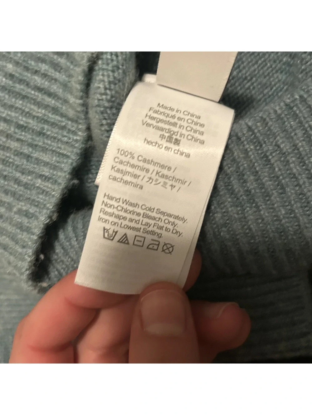 J.Crew Sweater Mens Large 100% Cashmere Light Blue Crewneck